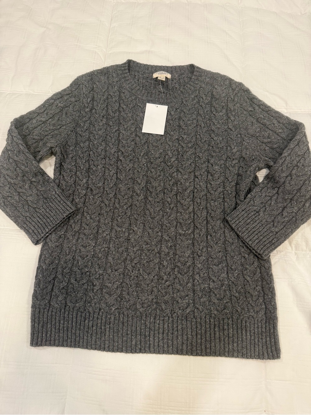 Lands End Canvas 1963 grey sweater. Cotton/wool blend, NWOT